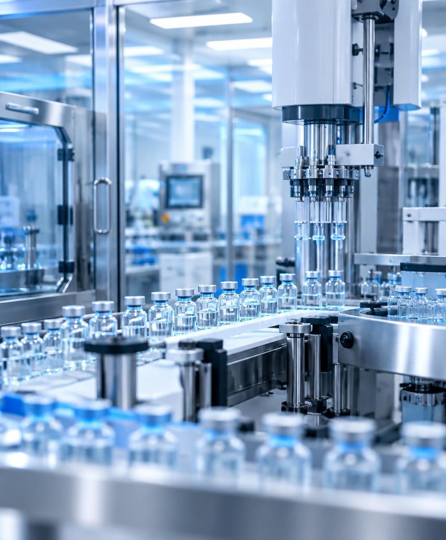 Pharmaceutical vial filling line